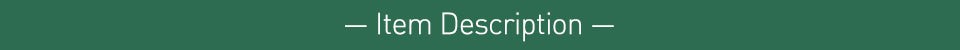 Green banner with 'Item Description' text, used as a section header in product listings for fitness travel bags.