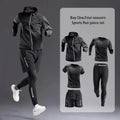 "Men's Sportswear 1-5Pcs Suit  All-Season Running Cycling Fitness Quick Drying Clothing Jogging Training Men's Track Suit Set"