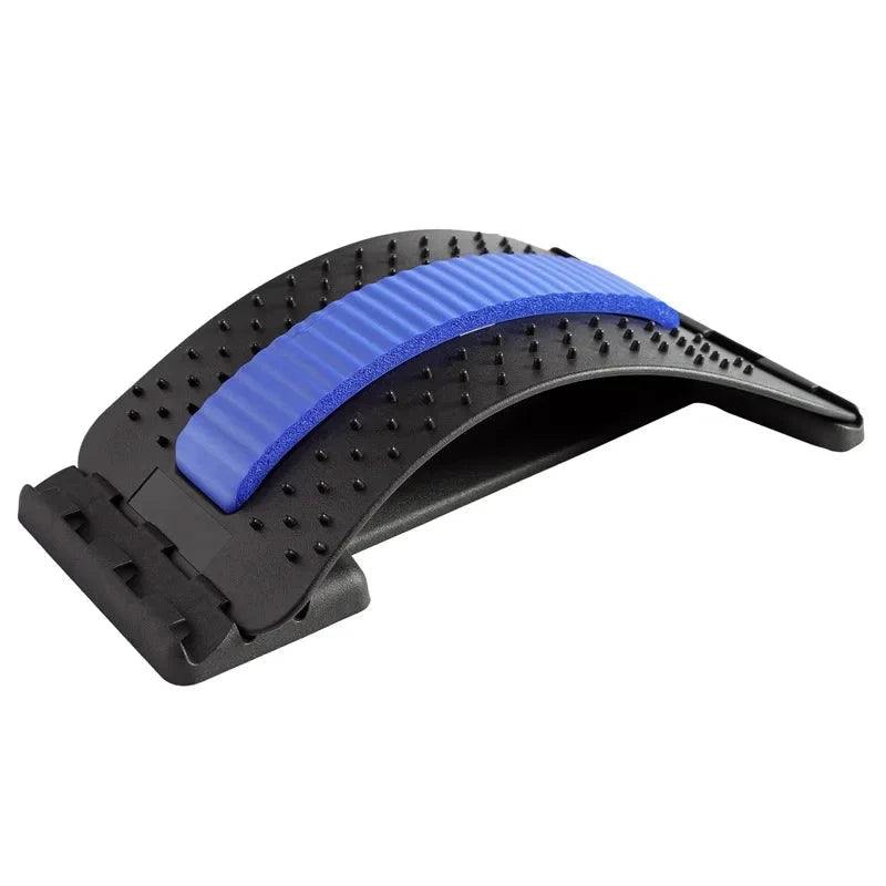 "Blue variant of Four Level Adjustable Massager with Back Stretcher Waist Neck Support featuring ergonomic design and massage points."