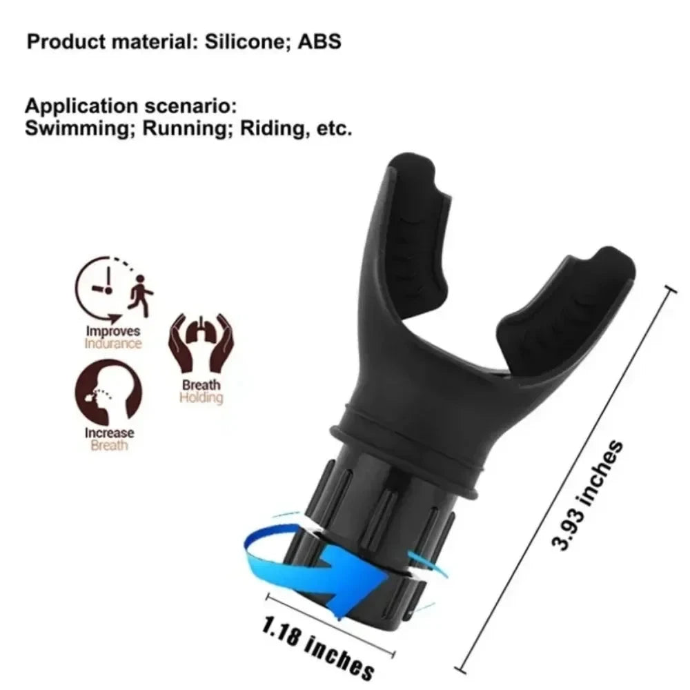 "Silicone Breathing trainer Exercise Mouthpiece Exercise Lung Respirator Trainer Training Equipment Fitness Accessories"