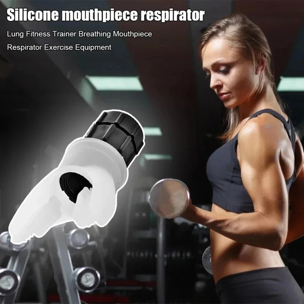"Silicone Breathing trainer Exercise Mouthpiece Exercise Lung Respirator Trainer Training Equipment Fitness Accessories"