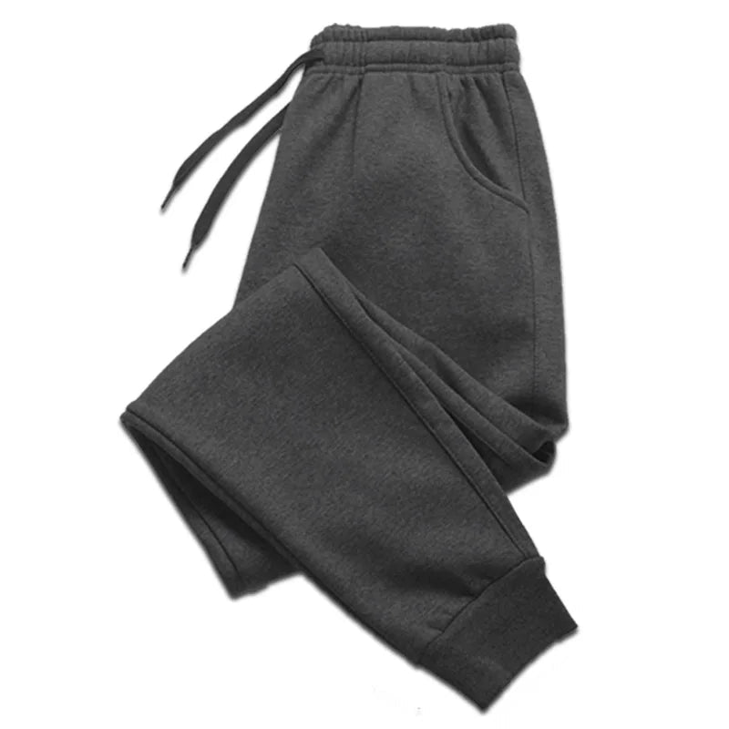 Dark gray sweatpants on a white background