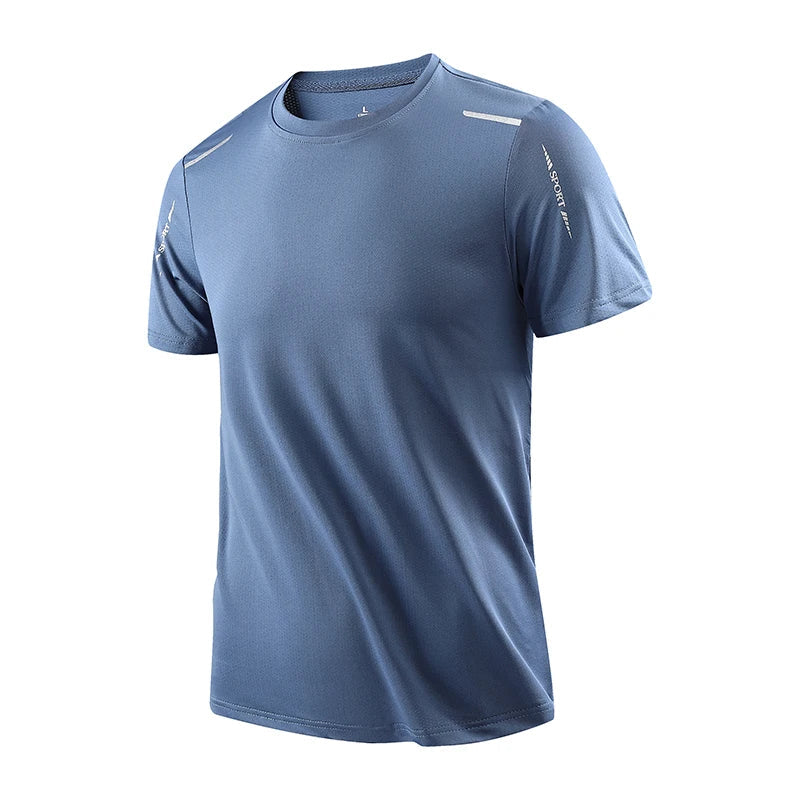 VigorFit blue mens athletic t-shirt for running and gym workouts