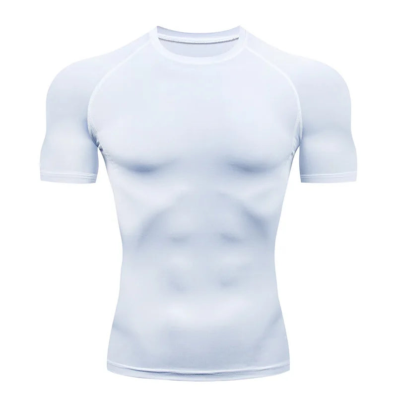 White athletic shirt with a logo on a white background
