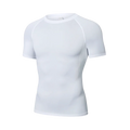 Men's Reflective Stripe Quick Dry Compression T-Shirt - Elastic Athletic Workout Top for Running, Gym, Fitness