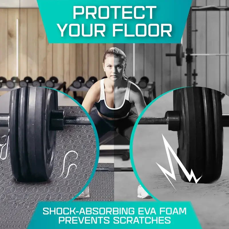 20 Piece Puzzle Fitness Mat Double Sided Interlocking Foam Floor Mat EVA Non Slip Mat Suitable for Yoga and Fitness Equipment