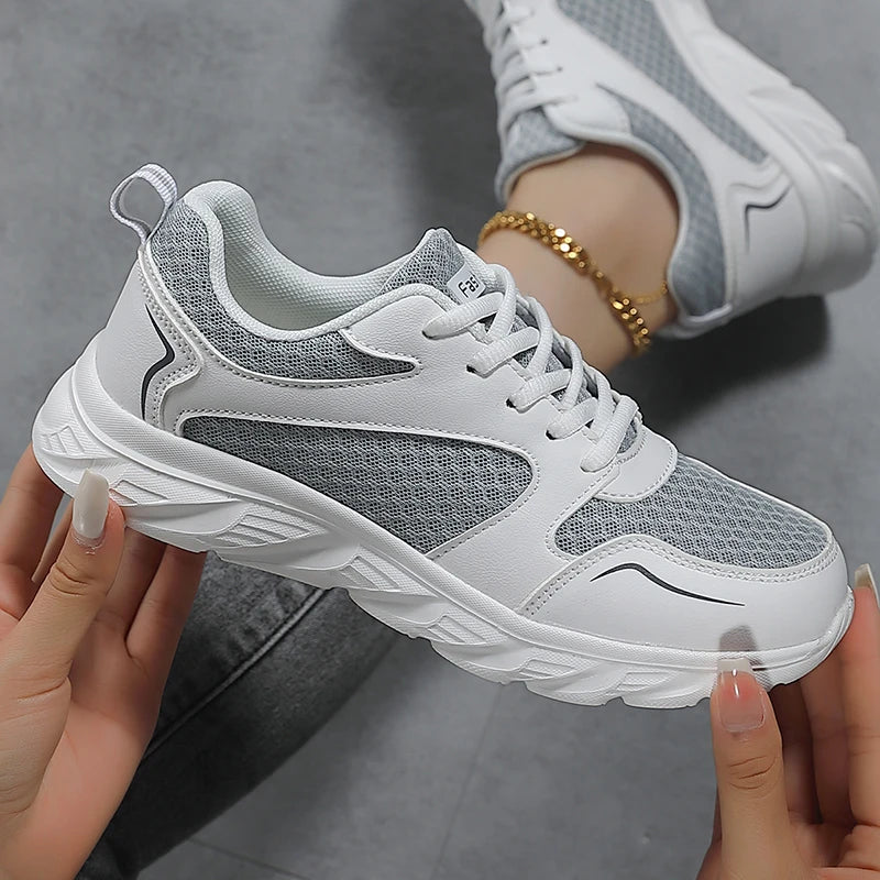Lady Fitness Women Breathable Sneakers Woman Casual Shoes Cushion Female Comfortable Low Top Sock Sneakers Non-slip Walking Shoe