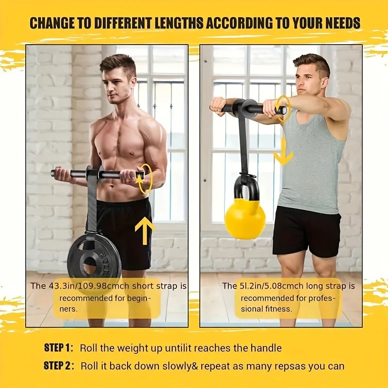 Forearm Strength Trainer Wrist Roller With Thickened Non-Slip Handle Adjustable Belt Wrist Strengtheners Fitness Equipment