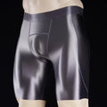 Men Thin Fitness vest Tights suit Slim Bottoms Satin Glossy Leggings Streetwear Athletic Shorts Quick-drying Compression Pants