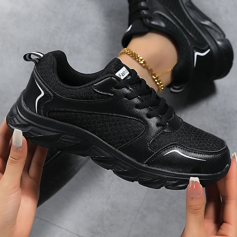 Lady Fitness Women Breathable Sneakers Woman Casual Shoes Cushion Female Comfortable Low Top Sock Sneakers Non-slip Walking Shoe