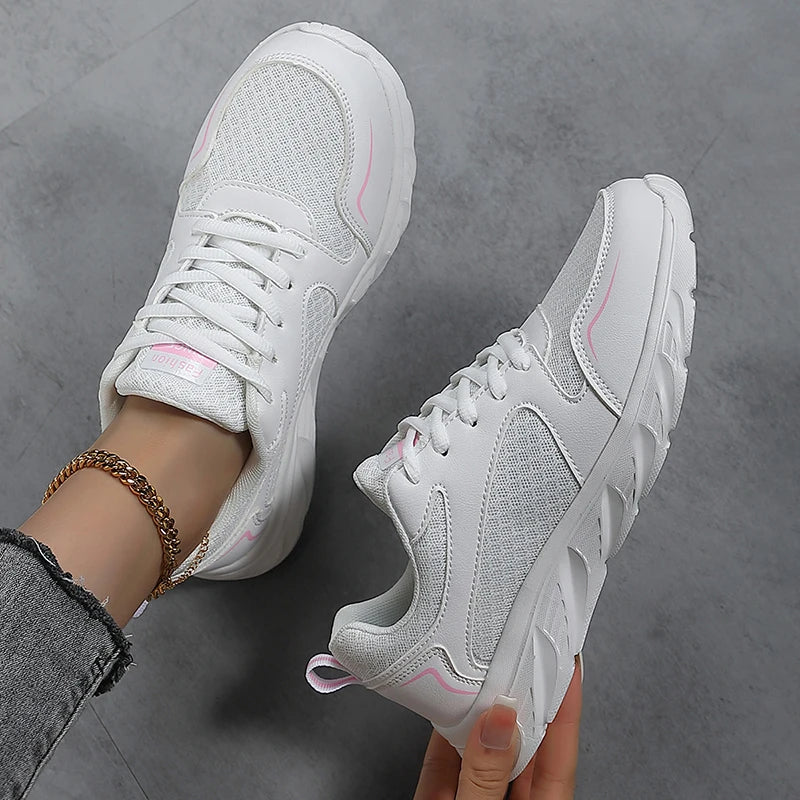 Lady Fitness Women Breathable Sneakers Woman Casual Shoes Cushion Female Comfortable Low Top Sock Sneakers Non-slip Walking Shoe