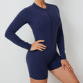 Women Gym Suits Women V Back Scrunch Whole Suit Push Up Sports Suit Women Fitness Suit with Zipper Training Clothes One-Piece