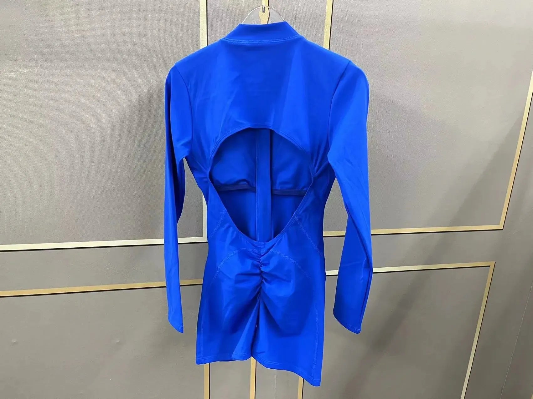 Women Gym Suits Women V Back Scrunch Whole Suit Push Up Sports Suit Women Fitness Suit with Zipper Training Clothes One-Piece