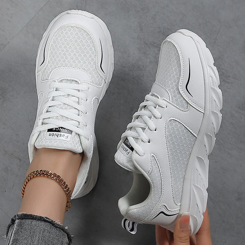 Lady Fitness Women Breathable Sneakers Woman Casual Shoes Cushion Female Comfortable Low Top Sock Sneakers Non-slip Walking Shoe