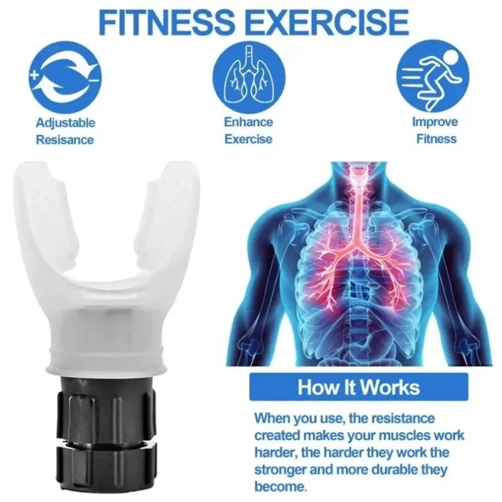 Silicone Breathing trainer Exercise Mouthpiece Exercise Lung Respirator Trainer Training Equipment Fitness Accessories